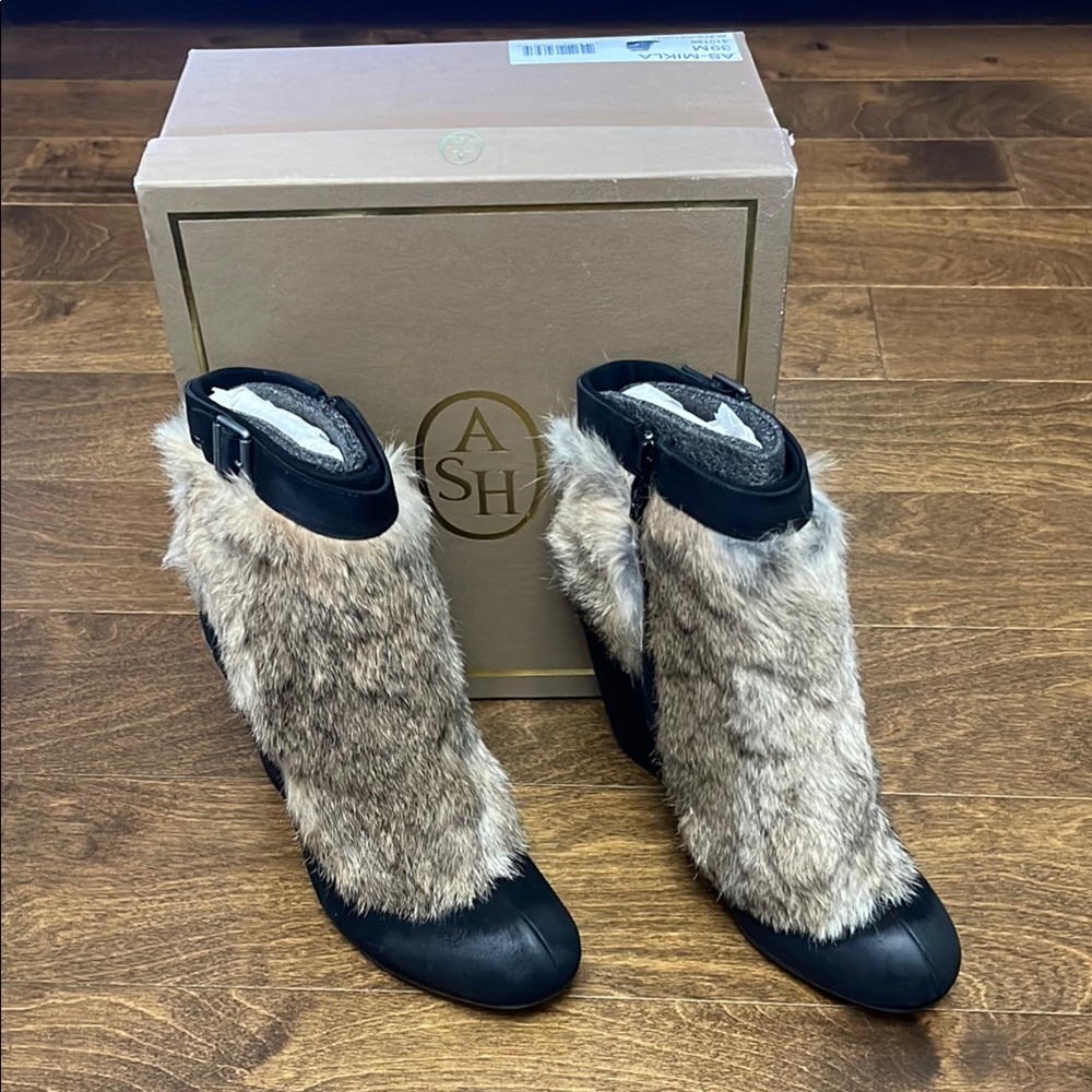 NIB, ASH Mikla Fur Ankle Boots